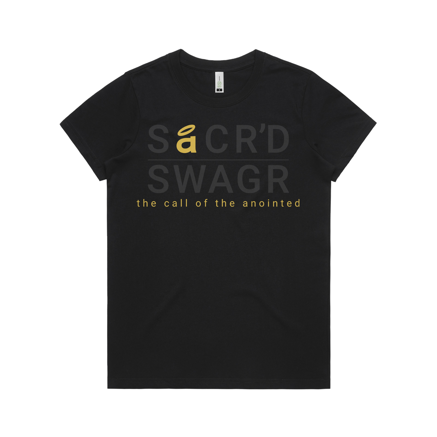 essential women's tee – black on black