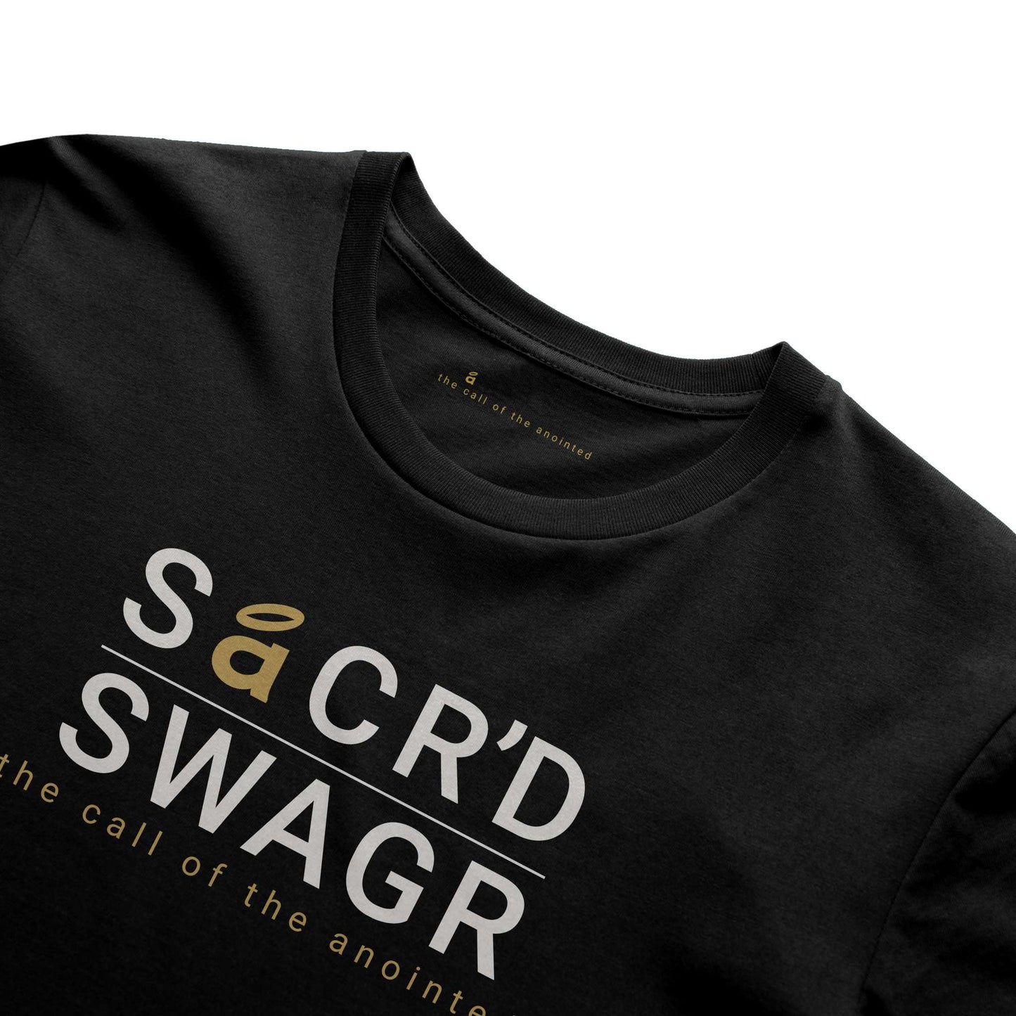 Sacr'd Swagr Essential Tee – White on Black