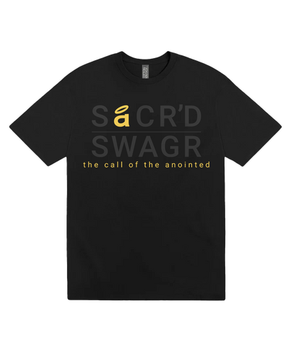 essential men's tee – black on black
