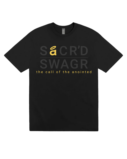 essential men's tee – black on black