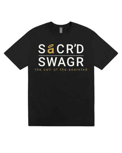 essential men's tee – white on black